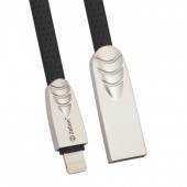 USB кабель Zetton USB SyncCharge Flat Soft TPE Data Cable USB to Lightning плоский пластиковые разьемы (серый) ZTUSBFSTGYA8