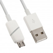 USB Дата-кабель MicroUSB с индикацией зарядки (белый, круглая коробка)
