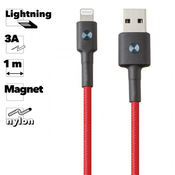 USB Кабель Xiaomi ZMI Apple Lightning MFi AL803/AL805 100 cm (красный)