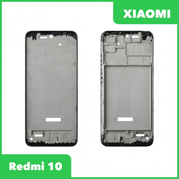 Рамка дисплея (средняя часть) Xiaomi Redmi 10 (черный)