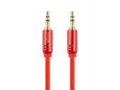 Аудио кабель (AUX) Vixion Y-20 (выход 3.5 выход 3.5), 1 метр, красный