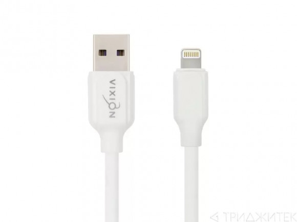Кабель USB Vixion (K28) 3.5A для Apple iPhone 5, 5C, 5S, 6, 6 Plus, 6S, 6S Plus, 7, iPad 4, Air, 1 метр, белый