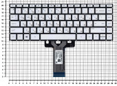 Клавиатура для ноутбука HP 14-DK, 14-BA, серебристая с подсветкой