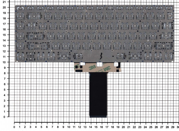 Клавиатура для ноутбука HP 14-DK, 14-BA, серебристая с подсветкой