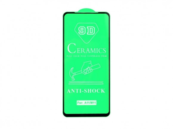 Защитное стекло керамическое для Samsung Galaxy M11 (M115F), черный (Vixion)