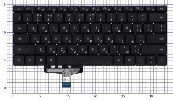 Клавиатура для ноутбука Huawei MateBook 13 2020, черная