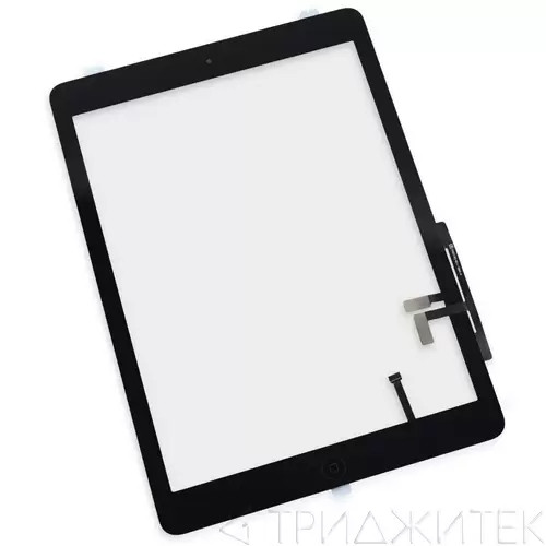Тачскрин (сенсорное стекло) для планшета Apple iPad Air (A1474, A1475, A1476) (HC) с кнопкой Home, черный, 9.7