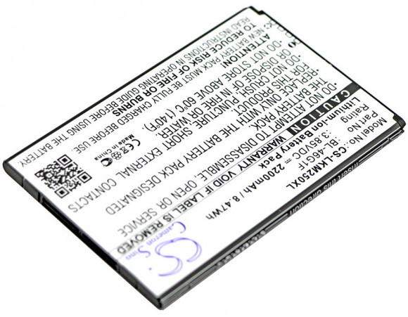 Аккумулятор (батарея) CameronSino CS-LKM250XL, BL-46G1F для телефона LG Grace, K10 2017, 3.85В, 2200мАч, 8.47Wh