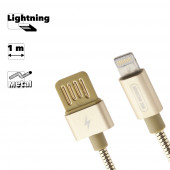 USB кабель WK Alloy WDC-039 для Apple 8-pin, золотой