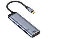 Кабель Type-C на VGA+HDMI+USB 3.1 + Type C 2.0 + USB 2.0 + 1