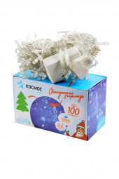 Гирлянда КОСМОС KOC_GIR100LED_B 100LED, 8 режимов мигания, синий, 10.8м Гирлянда КОСМОС KOC_GIR100LED_B 100LED, 8 режимов мигания, синий, 10.8м