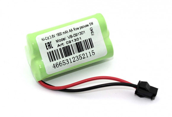 Аккумулятор Ni-Cd 3.6В, 1800 мАч, AA Row разъем SM