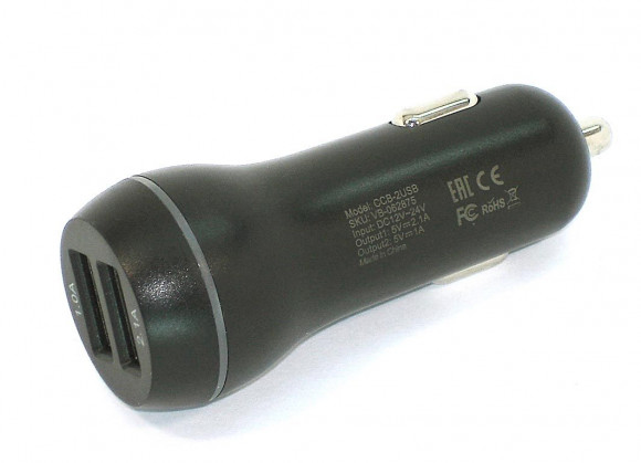 Автомобильное зарядное устройство Amperin CCB-2USB USB 1 DC 5V/2.1A USB 2 5V/1A, черный
