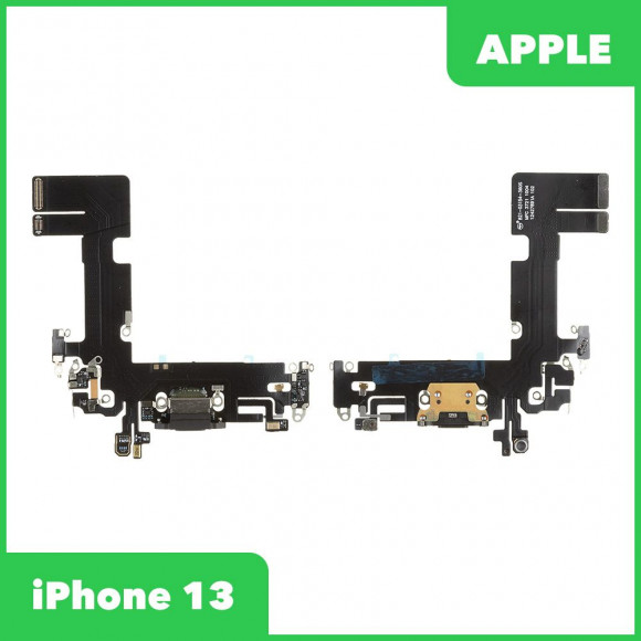Системный разъем (разъем зарядки) для iPhone 13, микрофон (черный)