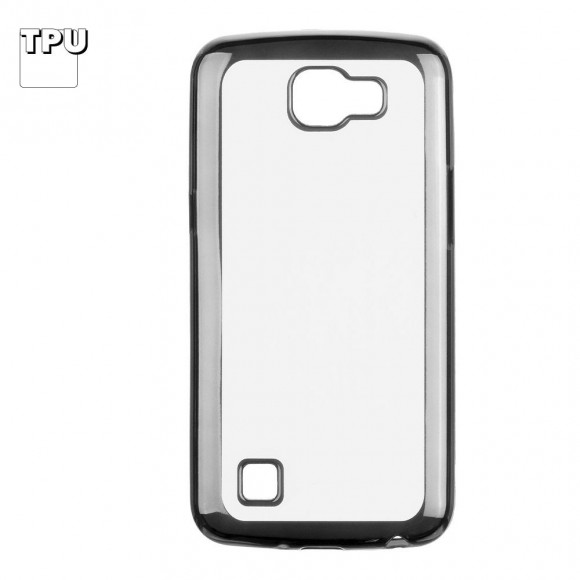 Чехол силиконовый "LP" для LG K4 TPU (прозрачный с черной хром рамкой)