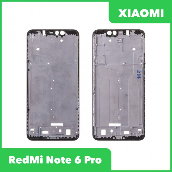 Рамка дисплея (средняя часть) для Xiaomi Redmi Note 6 Pro, черная