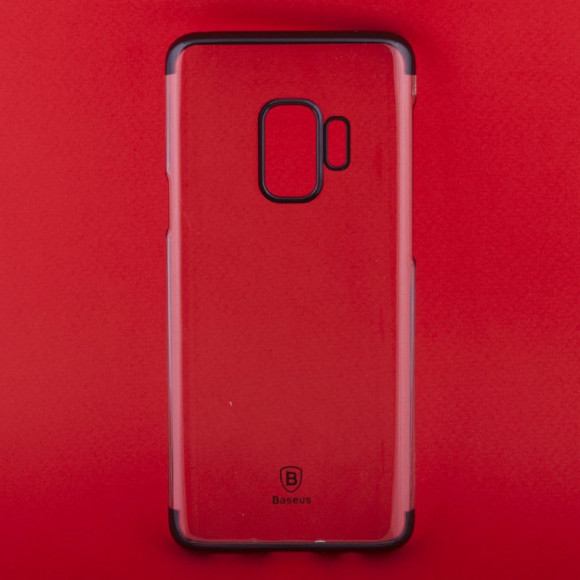 Защитная крышка Baseus Glitter Case для Samsung Galaxy S9 (G960F) пластик (прозрачная с черной рамкой)
