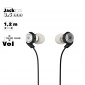 Гарнитура REMAX RM-800MD 3.5мм, внутриканальная, громкость +/-, 1.2м (черный)