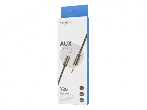 Аудио кабель (AUX) Vixion Y-20 (выход 3.5 выход 3.5), 1 метр, черный Аудио кабель (AUX) Vixion Y-20 (выход 3.5 выход 3.5), 1 метр, черный