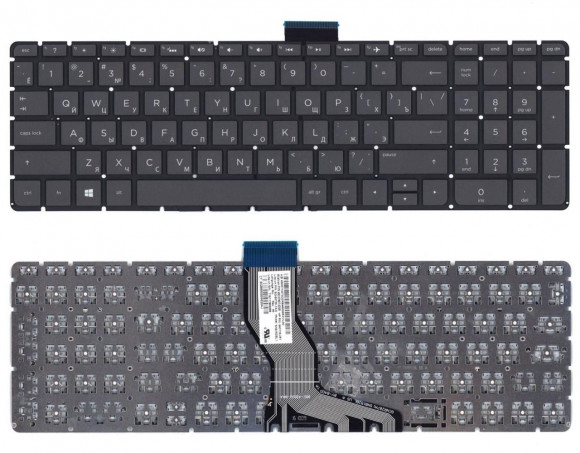 Клавиатура для ноутбука HP Pavilion 15-AB, 15-AB000, 15Z-AB100 серая с подсветкой
