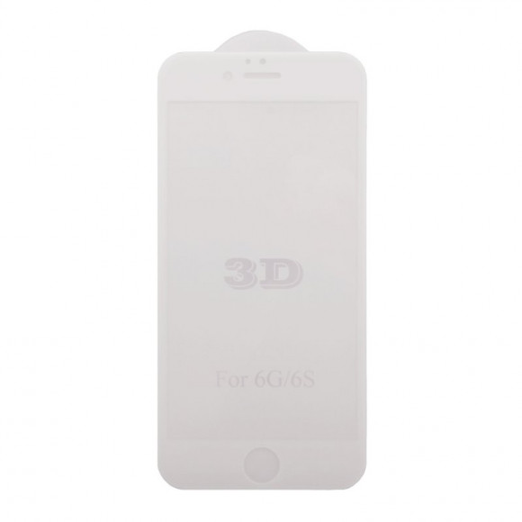 Защитное стекло для Apple iPhone 6, 6s Tempered Glass 3D, белое (ударопрочное)