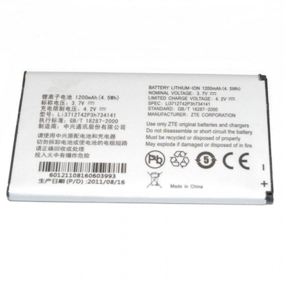 Аккумулятор Li3712T42P3h734141 для ZTE N960 ZTE U236, 3.7В 4.5Wh