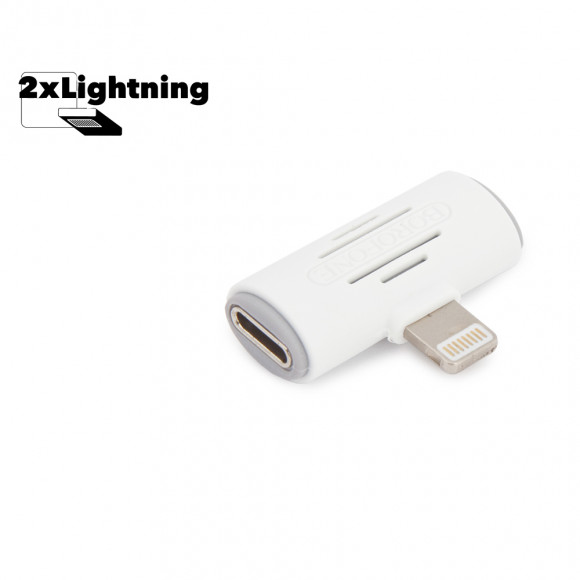 Аудио переходник Borofone BV6 Comfortable Apple Dual Lightning Digital Audio Converter, белый