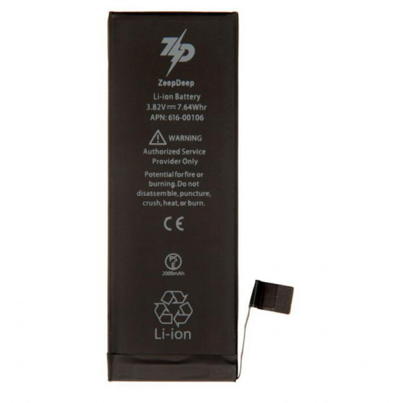 Аккумулятор для телефона iPhone SE ZeepDeep +23% увеличенной емкости: батарея 2000 mAh, монтажные стикеры