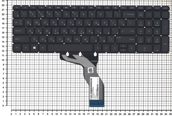 Клавиатура для ноутбука HP Pavilion 15-AB, 15-AB000, 15Z-AB100, черная с белой подсветкой Клавиатура для ноутбука HP Pavilion 15-AB, 15-AB000, 15Z-AB100, черная с белой подсветкой