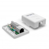 Розетка настенная, 1 порт RJ-45, категория 6, экранированная, белая, TWT-SM1-45/S6-WH Розетка настенная, 1 порт RJ-45, категория 6, экранированная, белая, TWT-SM1-45/S6-WH