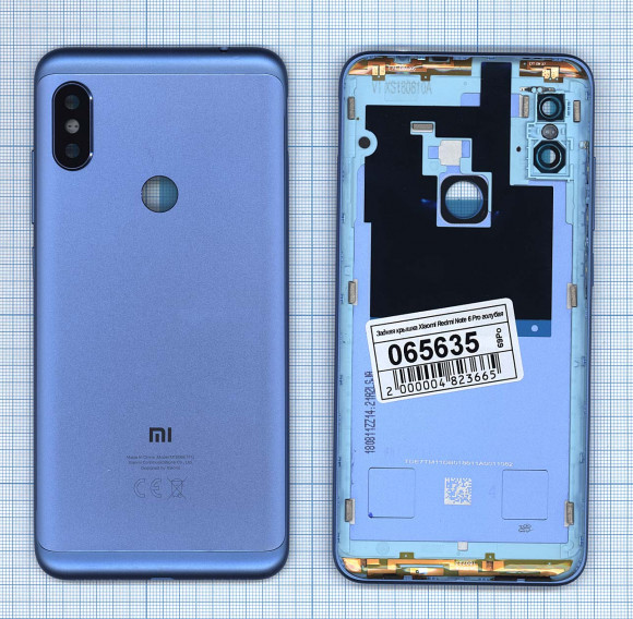 Задняя крышка корпуса для Xiaomi Redmi Note 6 Pro, голубая