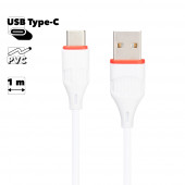USB кабель Borofone BX17 Enjoy Charging Data Cable For Type-C, белый USB кабель Borofone BX17 Enjoy Charging Data Cable For Type-C, белый