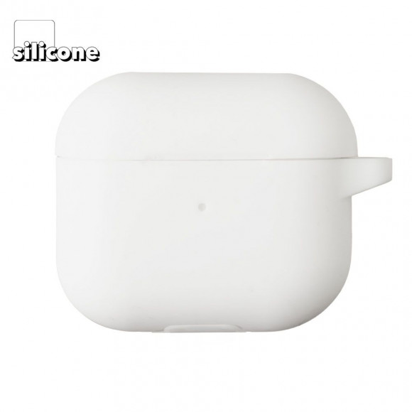 Силиконовый чехол для AirPods 3 с карабином (белый)