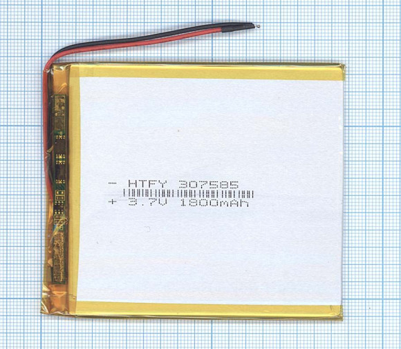 Аккумуляторная батарея Li-Pol (3x75x85мм), 2pin, 3.7В, 1800мАч