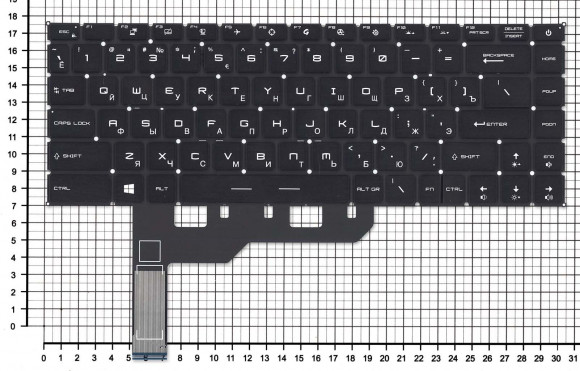 Клавиатура для ноутбука MSI Prestige 15 A10M, черная Клавиатура для ноутбука MSI Prestige 15 A10M, черная