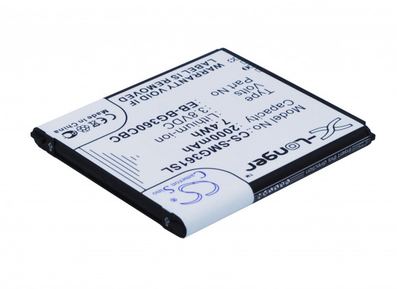 Аккумулятор CS-SMG361SL, EB-BG360CBC для Samsung Galaxy J2 SM-J200F, SM-J200H, 3.8В, 2000мАч, 7.40Wh