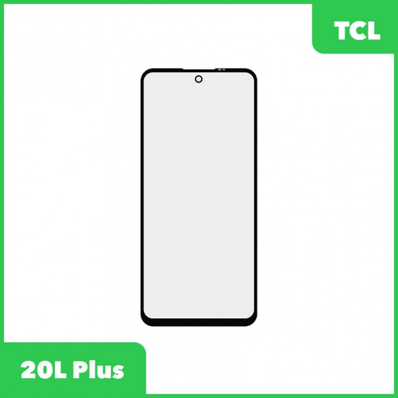 Стекло + OCA плёнка для переклейки TCL 20L Plus (черный)