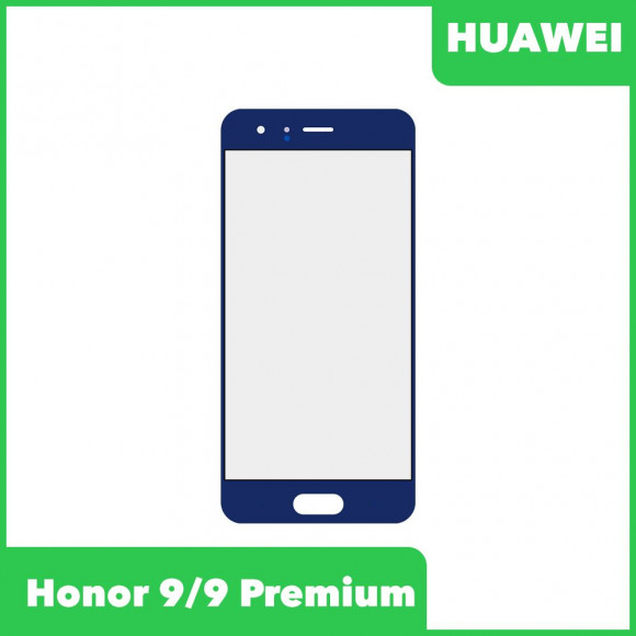 Стекло для переклейки дисплея Huawei Honor 9, 9 Premium (STF-L09), синий