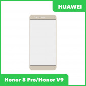 Стекло + OCA пленка для переклейки Huawei Honor 8 Pro (DUK-L09), Honor V9 (DUK-AL20), золотой