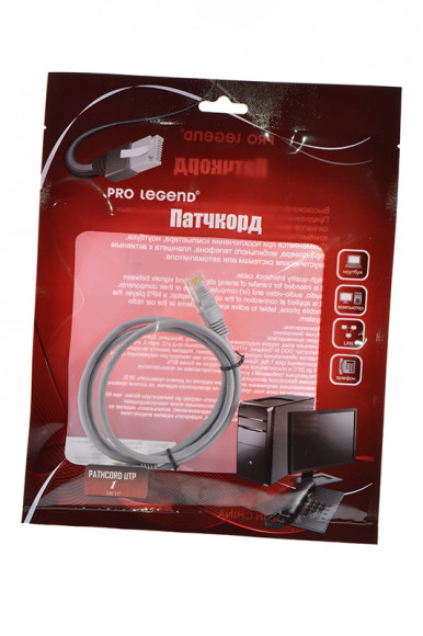 Патчкорд UTP кат.5E RJ-45 вилка <--> RJ-45 вилка, серый, 1м BL1