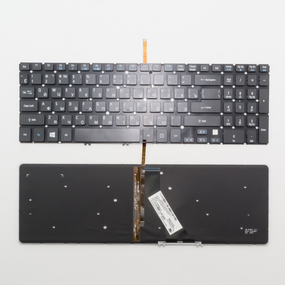Клавиатура для ноутбука Acer V5-531, V5-551, V5-571 черная с подсветкой