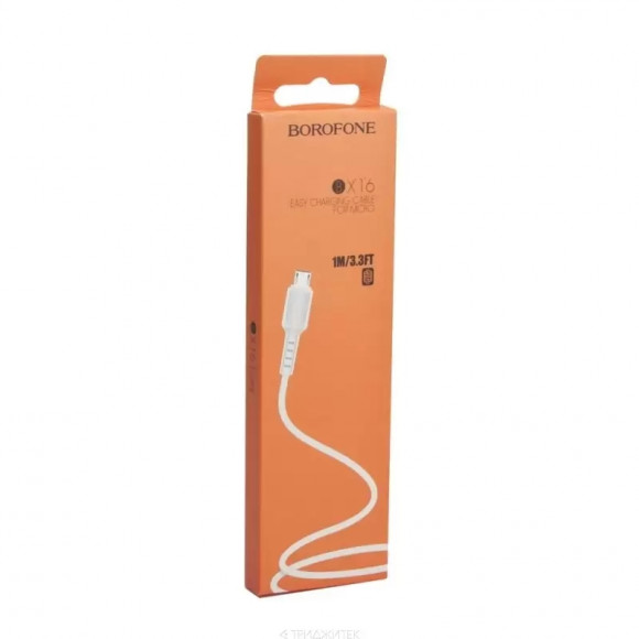 USB кабель Borofone BX16 Easy Charging Data Cable For Micro, белый
