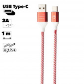 USB кабель "LP" USB Type-C Волны (красный, белый, европакет) USB кабель "LP" USB Type-C Волны (красный, белый, европакет)