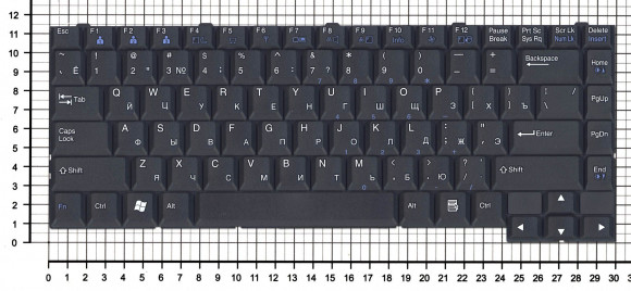 Клавиатура для ноутбука LG LE50, LM60, LM70, LS55, LS70 V1, черная Клавиатура для ноутбука LG LE50, LM60, LM70, LS55, LS70 V1, черная