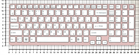 Клавиатура для ноутбука Sony Vaio SVE17 белая рамка розовая с подсветкой