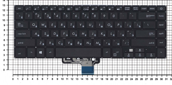 Клавиатура для ноутбука Asus VivoBook S15, S510, черная с подсветкой