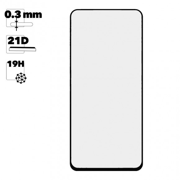 Защитное стекло для Xiaomi Redmi Note 9 Full Curved Glass 21D 0, 3 мм (оранжевая подложка)