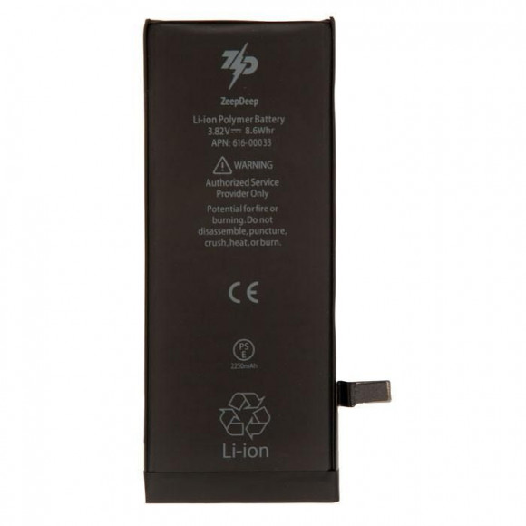 Аккумулятор для телефона iPhone 6S ZeepDeep +31% увеличенной емкости: батарея 2250 mAh, монтажные стикеры, прокладка дисплея
