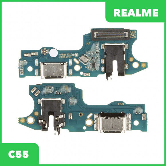 Системный разъем (разъем зарядки) для Realme C55 (RMX3710), микрофон