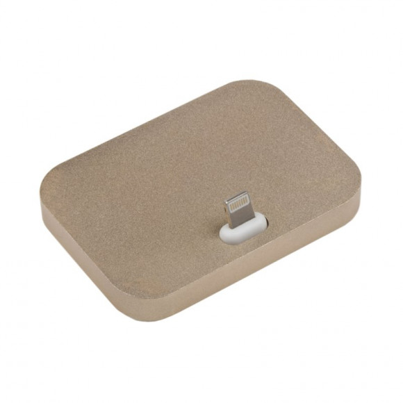 Стакан зарядки для Apple iPhone "Dock" металлический, золотой